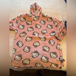 Hello Kitty Pink Fleece Hoodie Poncho Pullover